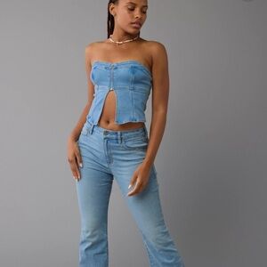 American Eagle denim zip front tube top size small $19 obo